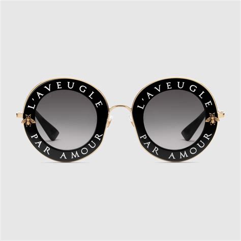 gucci round metal sunglasses|gucci sunglasses bumblebee.